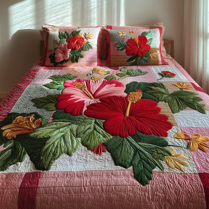 Summer Hibiscus 3-Piece Quilted Bedding Set GFTOTP9500