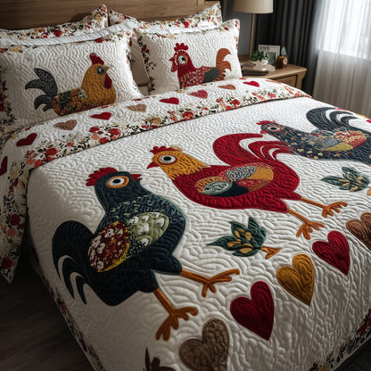 Funky Chicken 3-Piece Quilted Bedding Set GFTOTP9524