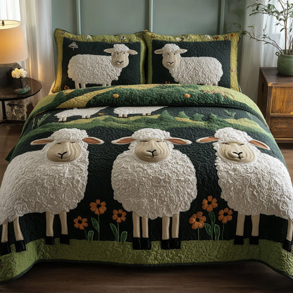 Sheep Haven 3-Piece Quilted Bedding Set GFTOTP9579