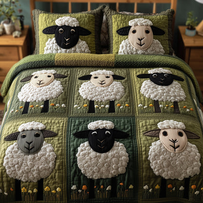 Sheep Haven 3-Piece Quilted Bedding Set GFTOTP9580