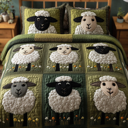 Sheep Haven 3-Piece Quilted Bedding Set GFTOTP9580