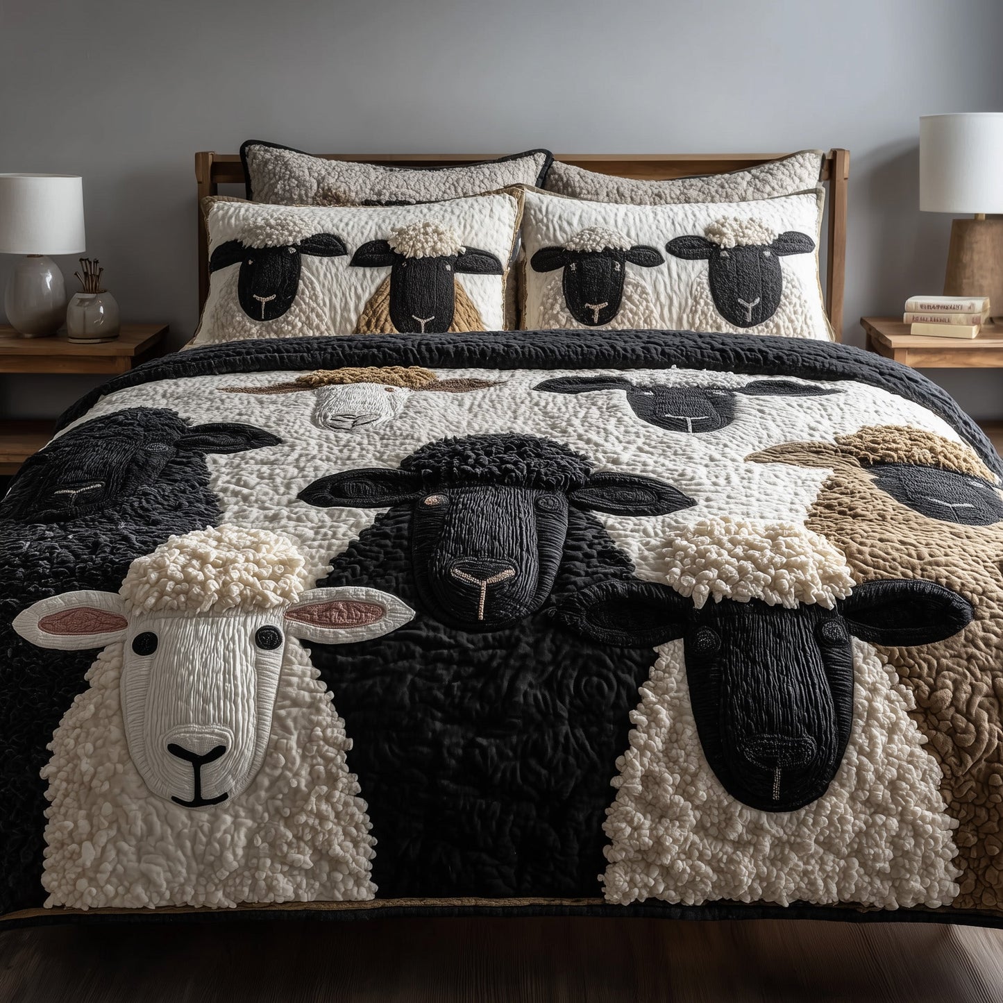 Sheep Haven 3-Piece Quilted Bedding Set GFTOTP9581