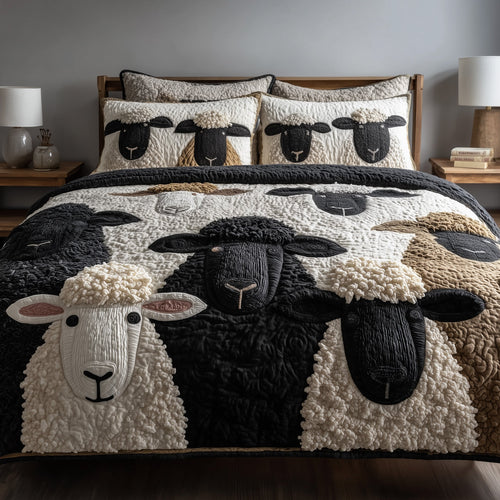 Sheep Haven 3-Piece Quilted Bedding Set GFTOTP9581