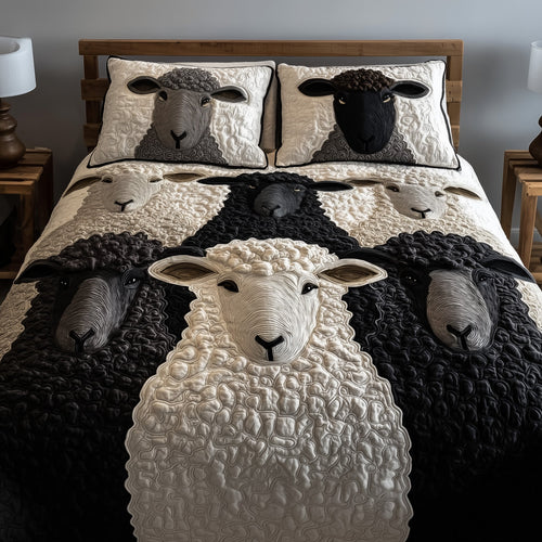 Sheep Haven 3-Piece Quilted Bedding Set GFTOTP9582