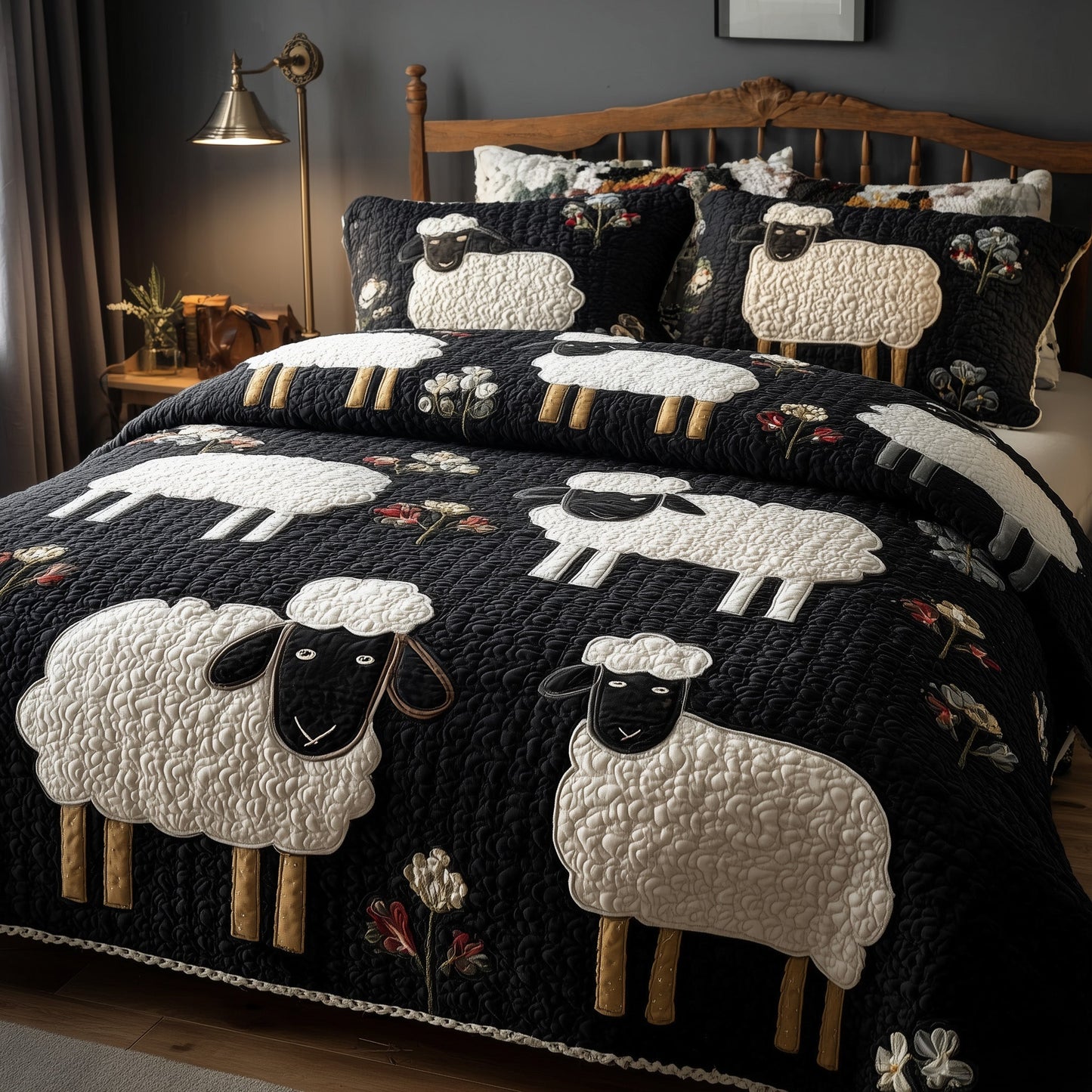 Sheep Haven 3-Piece Quilted Bedding Set GFTOTP9583