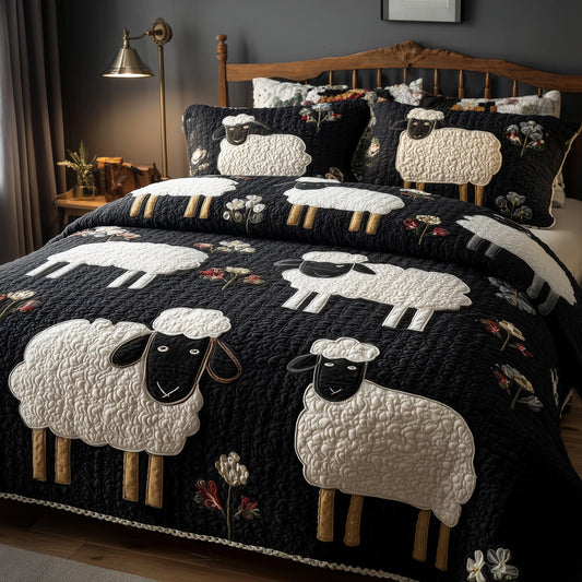 Sheep Haven 3-Piece Quilted Bedding Set GFTOTP9583
