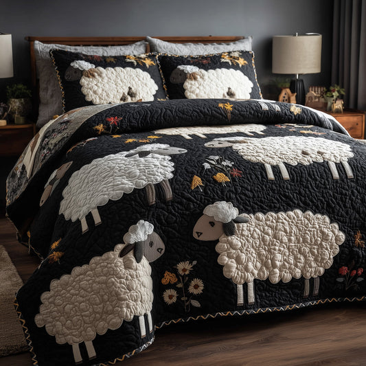 Sheep Haven 3-Piece Quilted Bedding Set GFTOTP9584