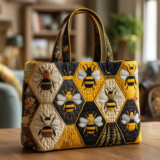 Golden Buzz Quilted Tote Bag GFTOTP9591