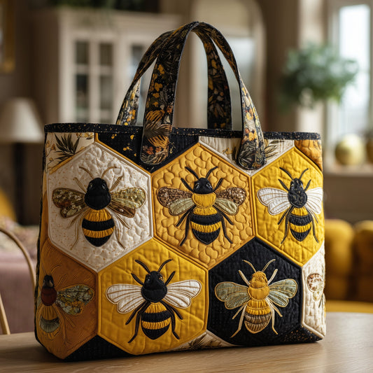 Golden Buzz Quilted Tote Bag GFTOTP9592