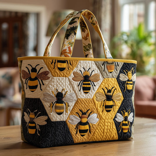 Golden Buzz Quilted Tote Bag GFTOTP9593