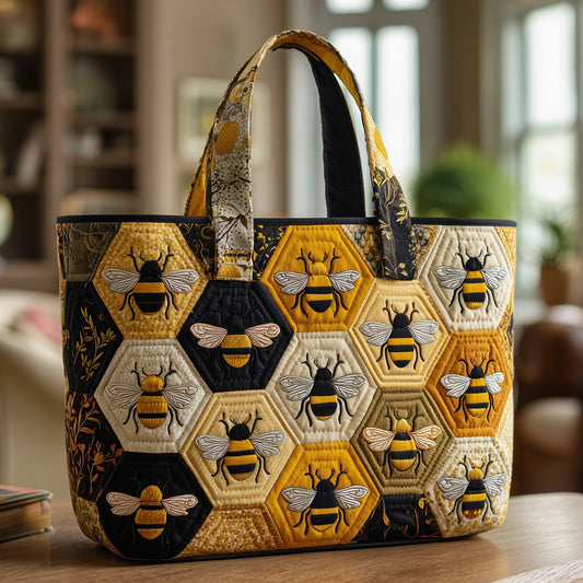 Golden Buzz Quilted Tote Bag GFTOTP9594