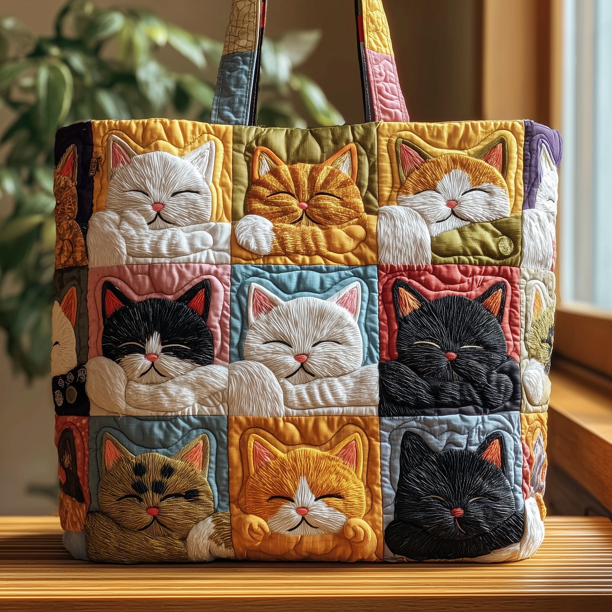 Whiskered Whimsy Quilted Tote Bag GFTOTP9653 – Patchique Store