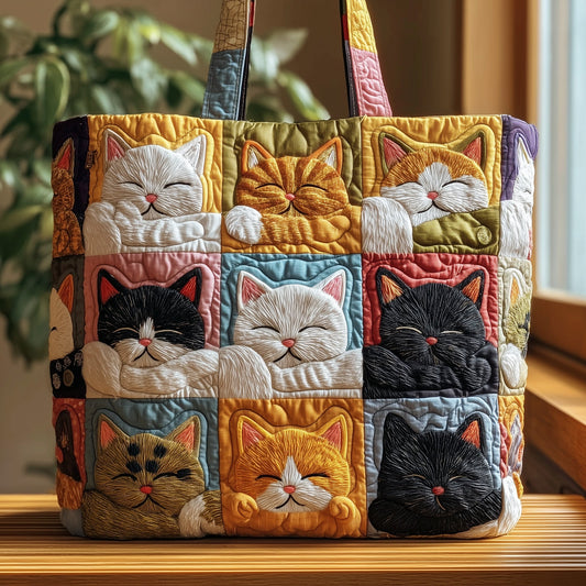 Whiskered Whimsy Quilted Tote Bag GFTOTP9653