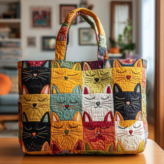 Whiskered Whimsy Quilted Tote Bag GFTOTP9655