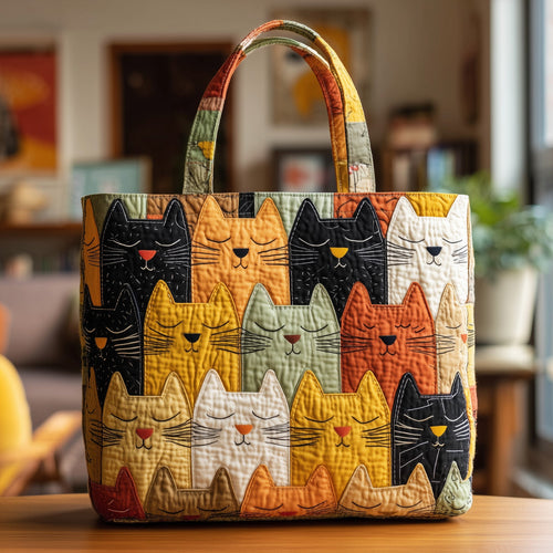 Whiskered Whimsy Quilted Tote Bag GFTOTP9656