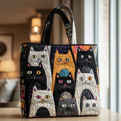 Whiskered Whimsy Quilted Tote Bag GFTOTP9658