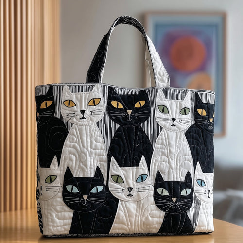 Whiskered Whimsy Quilted Tote Bag GFTOTP9659