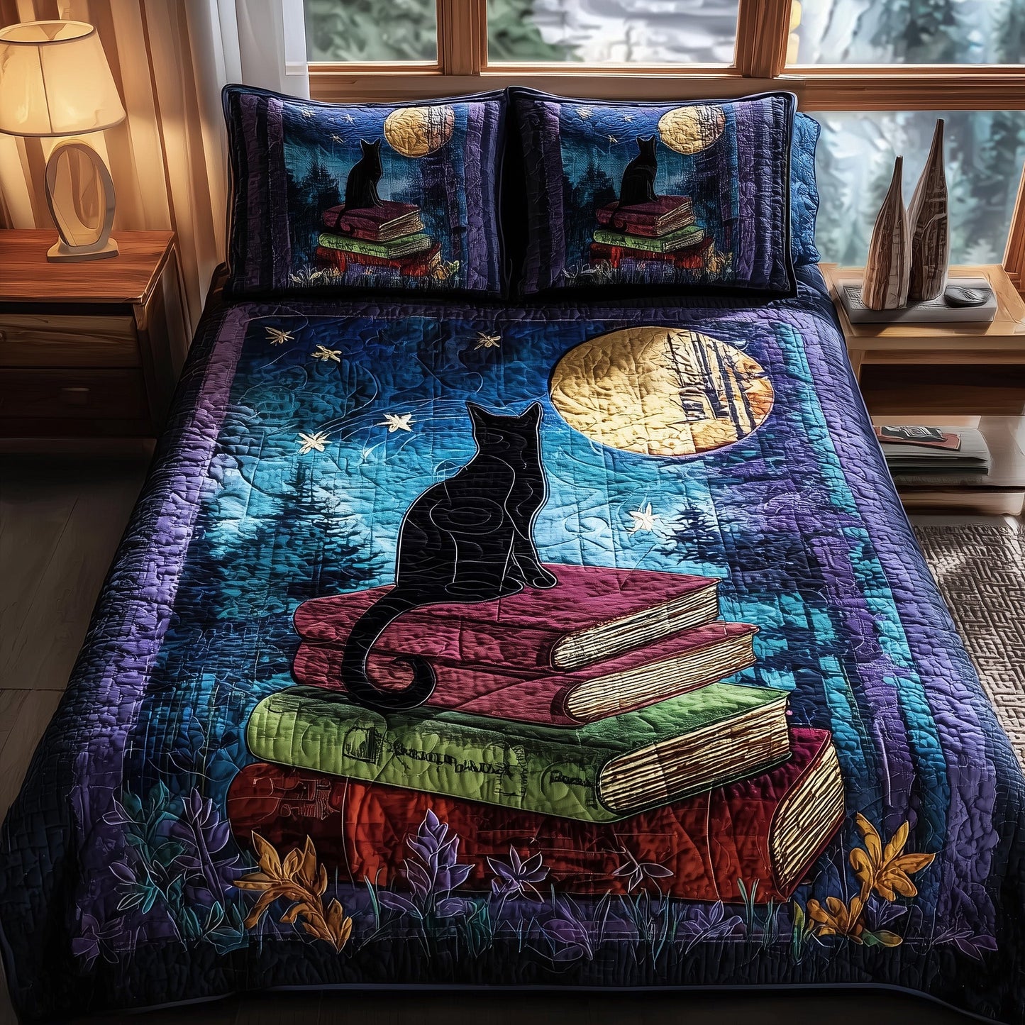 Mystic Whisker 3-Piece Quilted Bedding Set GFTOTP9672