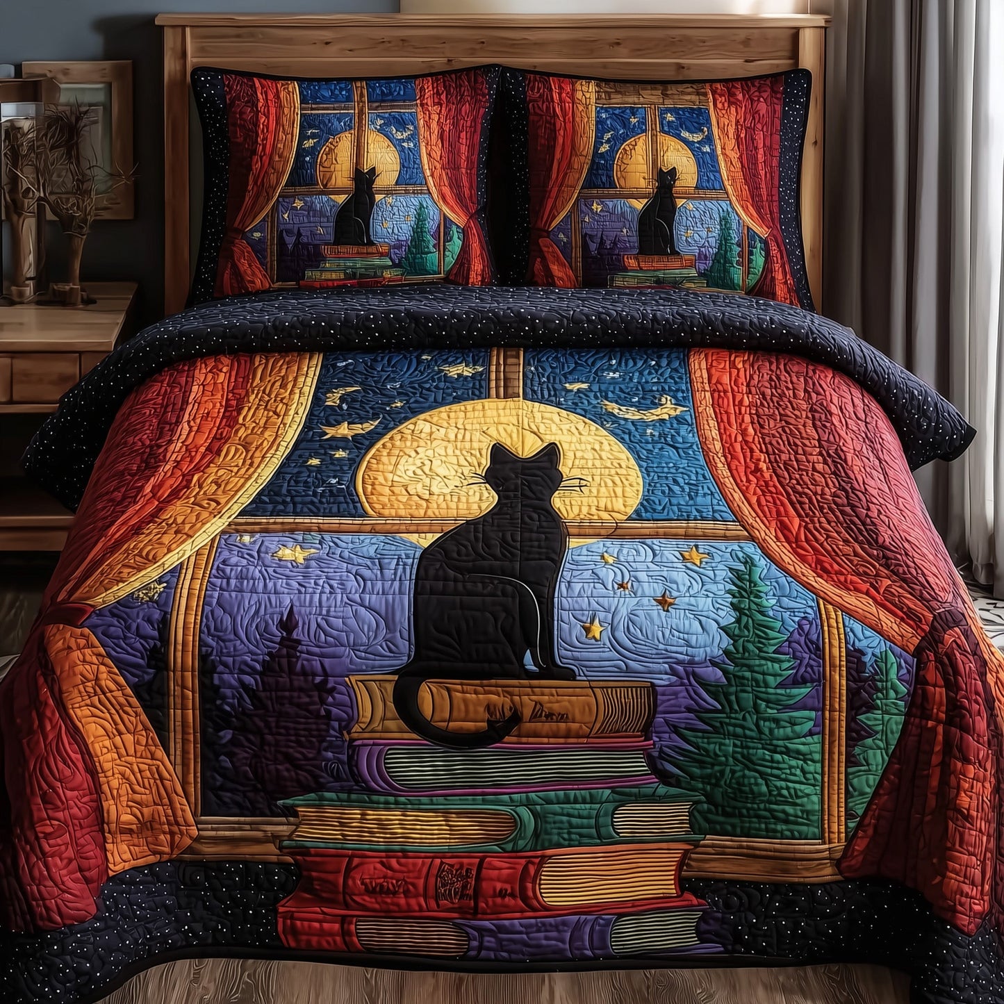 Mystic Whisker 3-Piece Quilted Bedding Set GFTOTP9675