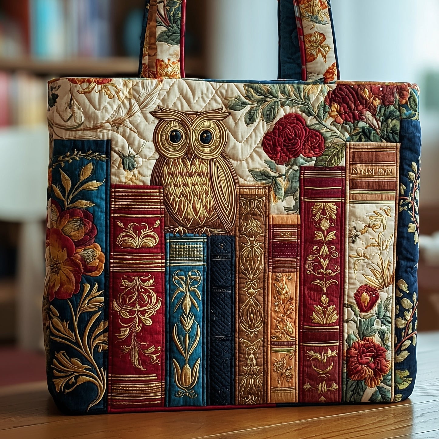Reading Owl Quilted Tote Bag GFTOTP9676
