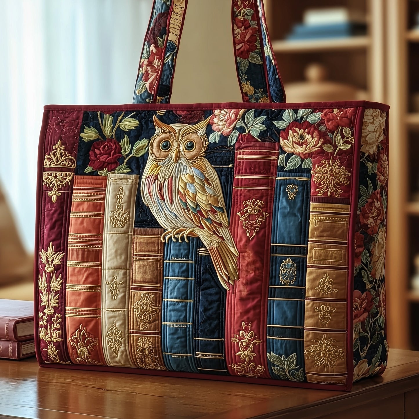 Reading Owl Quilted Tote Bag GFTOTP9678