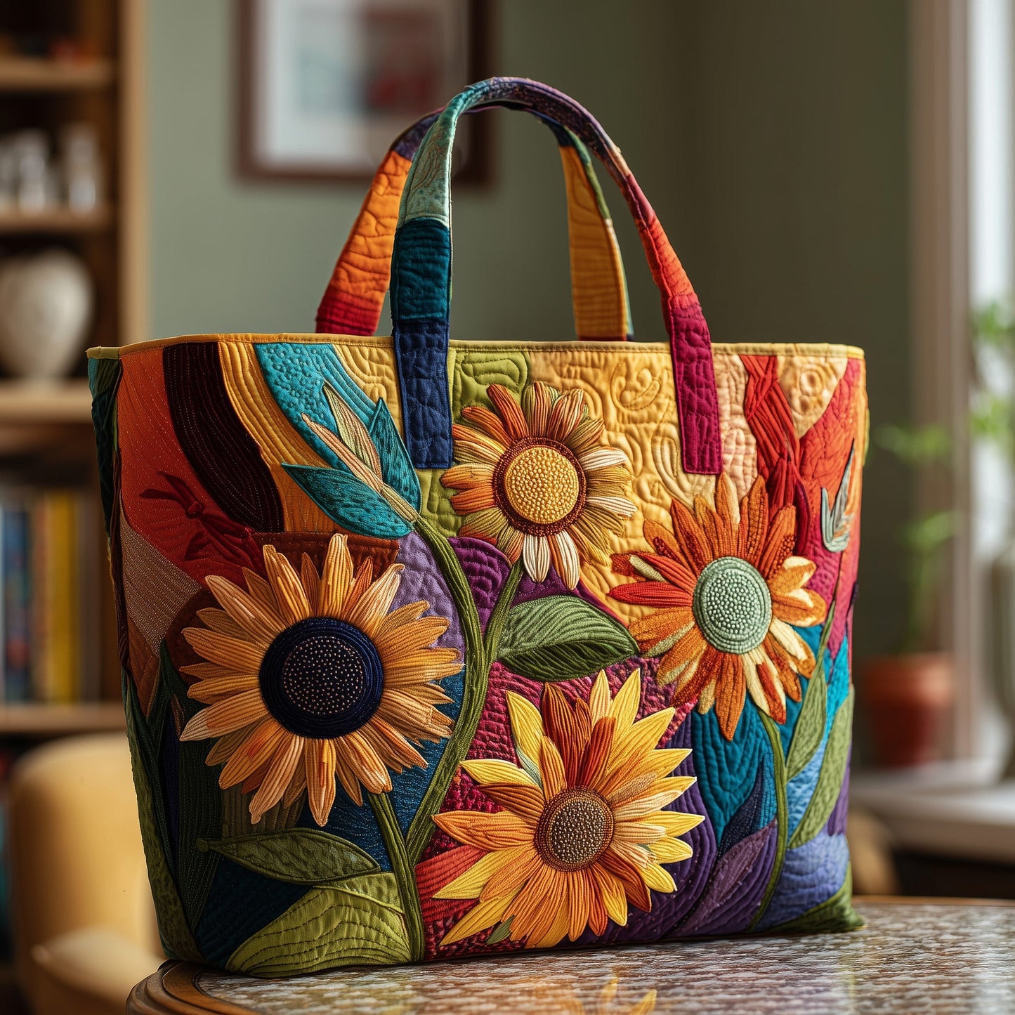 Sunflower Quilted Tote Bag GFTOTP9705