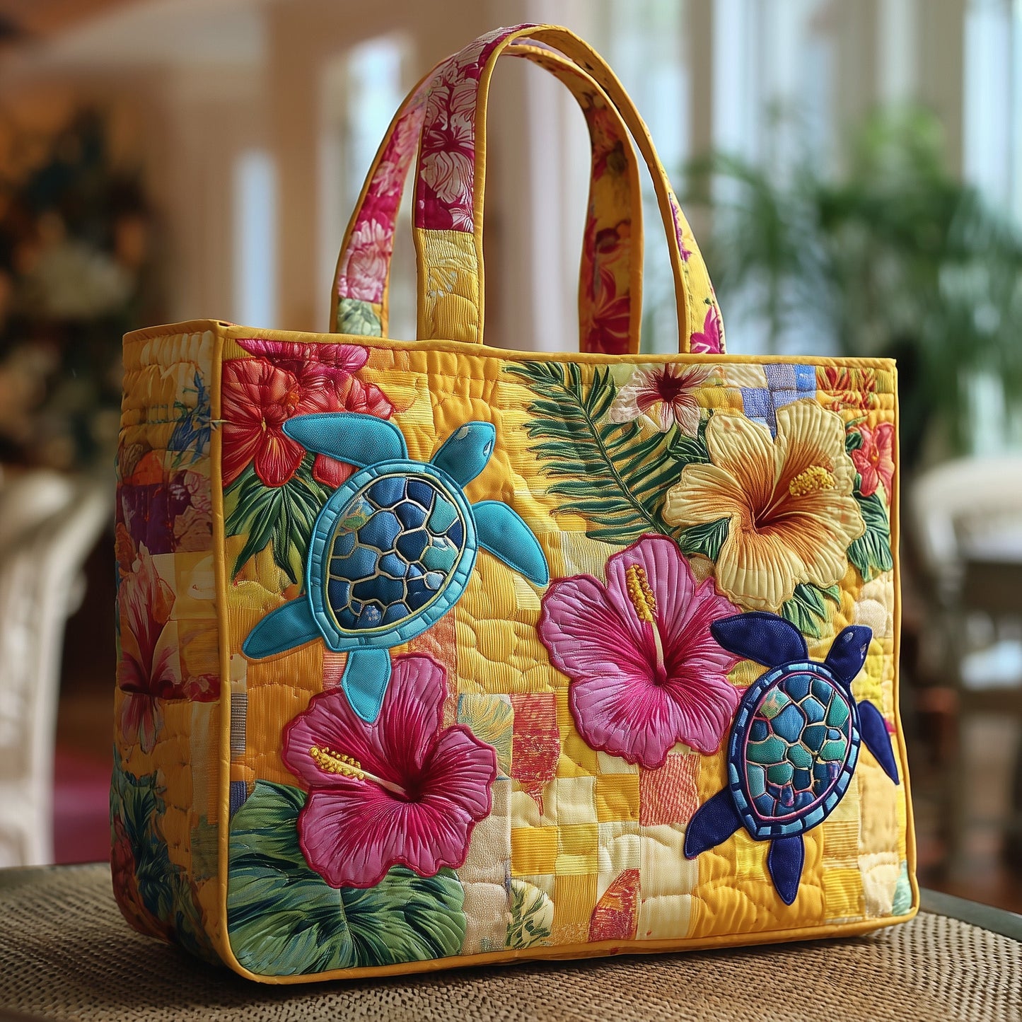 Aloha Turtle Quilted Tote Bag GFTOTP9724