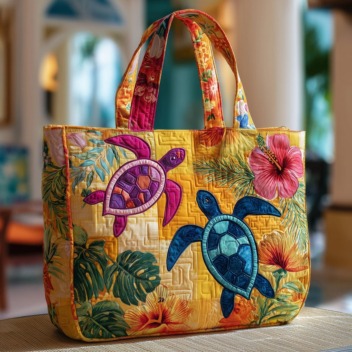 Aloha Turtle Quilted Tote Bag GFTOTP9726