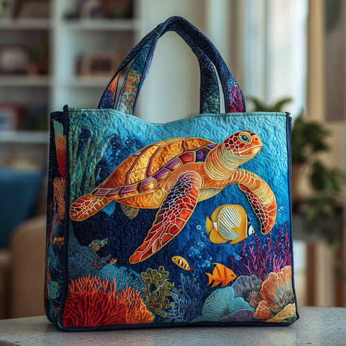 Ocean Depths Turtle Quilted Tote Bag GFTOTP9732
