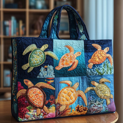 Ocean Depths Turtle Quilted Tote Bag GFTOTP9734