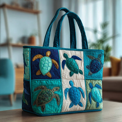 Tide Turtle Quilted Tote Bag GFTOTP9740