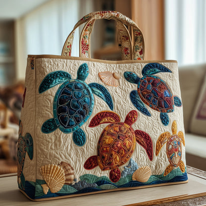 Tide Turtle Quilted Tote Bag GFTOTP9743