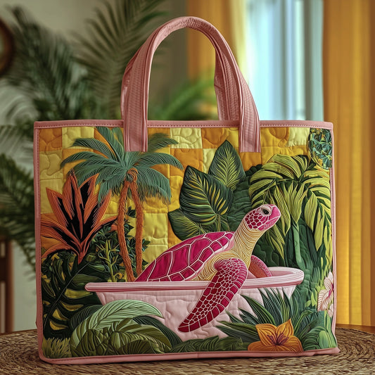 Sunset Drift Turtle Quilted Tote Bag GFTOTP9747