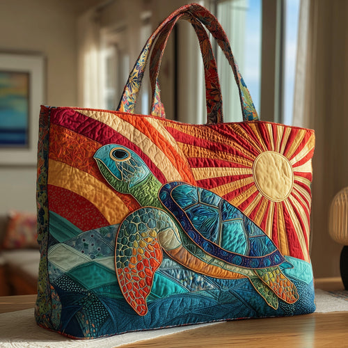 Radiant Turtle Quilted Tote Bag GFTOTP9749