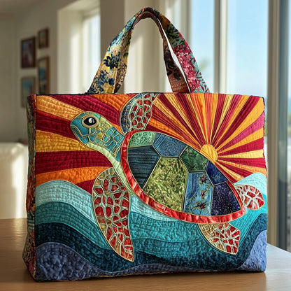 Radiant Turtle Quilted Tote Bag GFTOTP9750