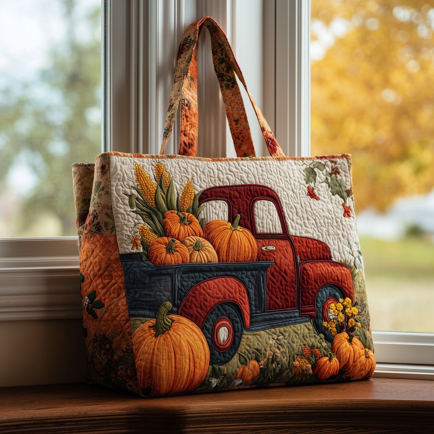 Golden Grove Truck Quilted Tote Bag GFTOTP9827