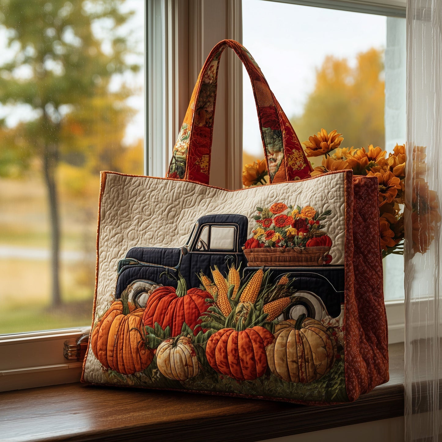 Golden Grove Truck Quilted Tote Bag GFTOTP9828