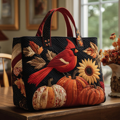 Autumn Cardinal Quilted Tote Bag GFTOTP9931