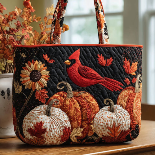 Autumn Cardinal Quilted Tote Bag GFTOTP9932