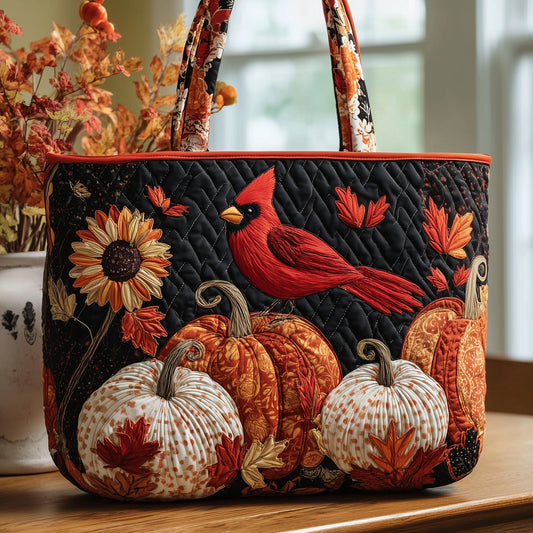 Autumn Cardinal Quilted Tote Bag GFTOTP9932