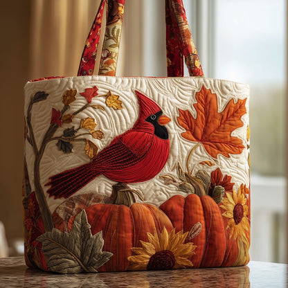 Autumn Cardinal Quilted Tote Bag GFTOTP9933