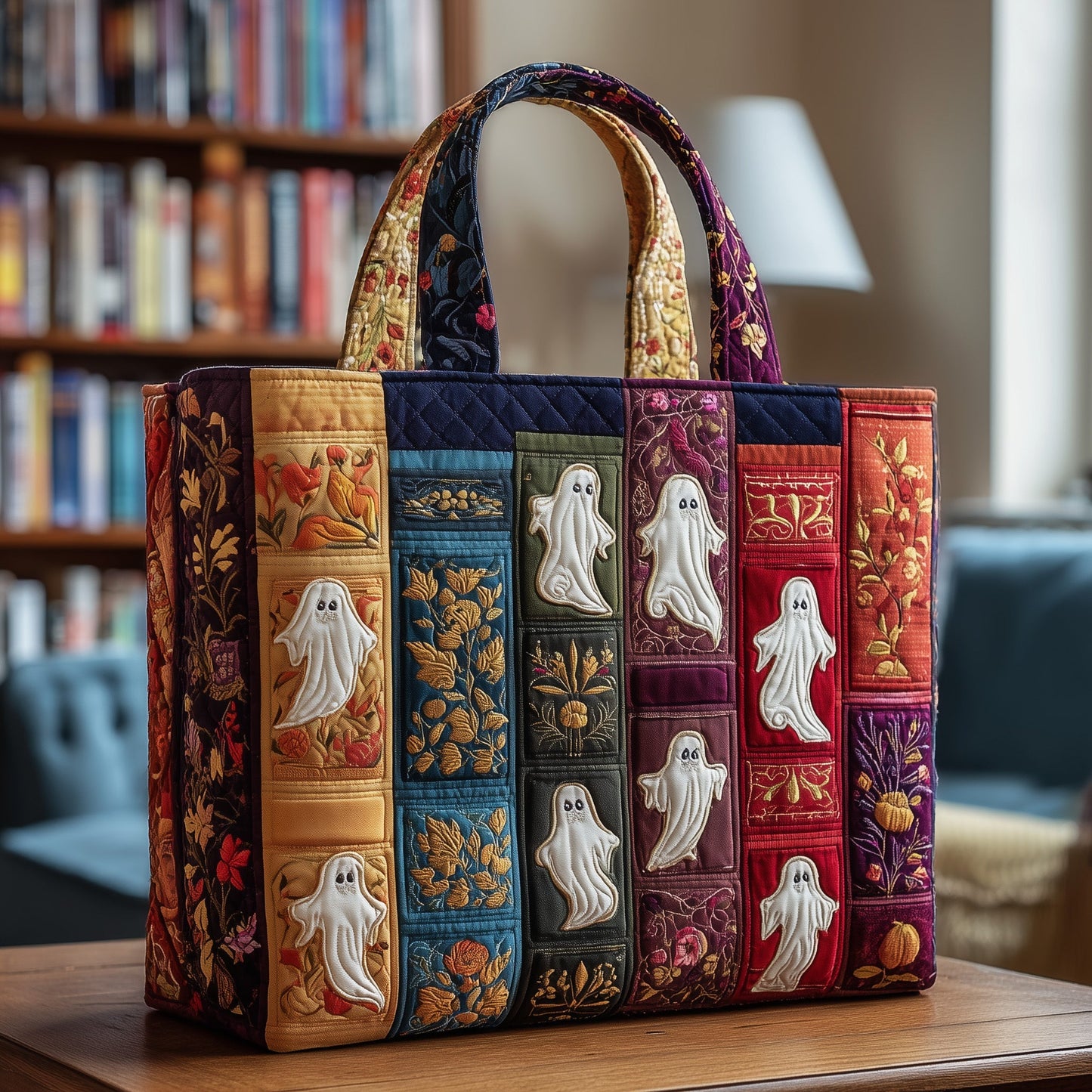 Haunted Library Quilted Tote Bag GFTOTP9936