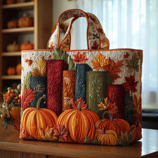 Autumn Library Quilted Tote Bag GFTOTP9977