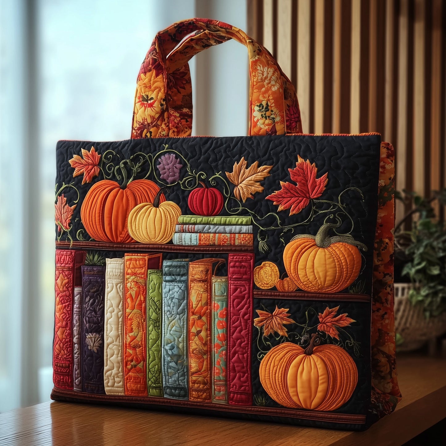 Autumn Library Quilted Tote Bag GFTOTP9978