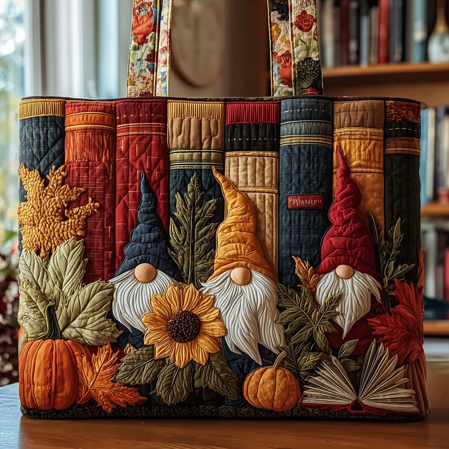 Autumn Library Quilted Tote Bag GFTOTP9992