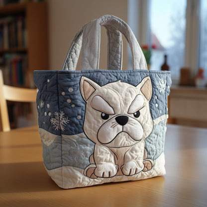 Winter Bulldog Quilted Tote Bag GFTOXM01
