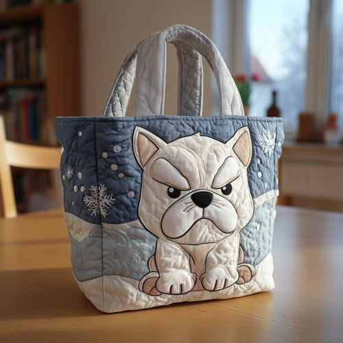 Winter Bulldog Quilted Tote Bag GFTOXM01