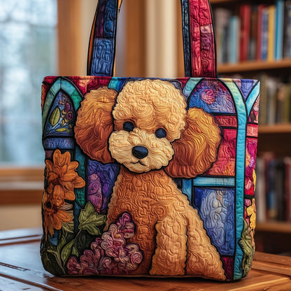 Stained-glass Poodle Quilted Tote Bag GFTOXM07