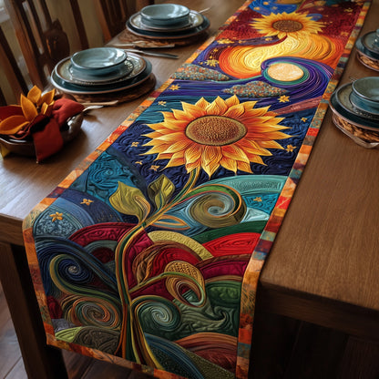 Cosmic Sunflower Quilted Table Runner GFTOXM104