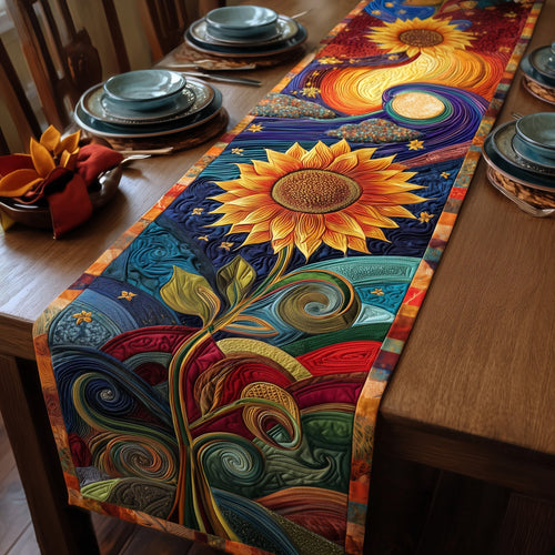 Cosmic Sunflower Quilted Table Runner GFTOXM104